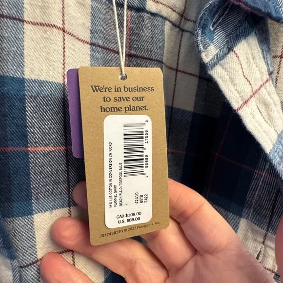 Patagonia Men's Long-Sleeved Lightweight Fjord Flannel Shirt - NWT - Picture 2 of 2